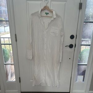 Jcrew White linen Long Shirt Dress